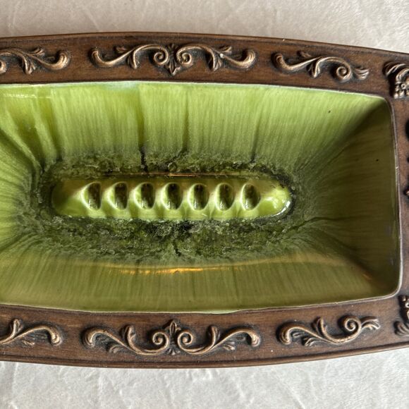 VINTAGE TREASURE CRAFT ASHTRAY LARGE GREEN - Picture 2 of 14